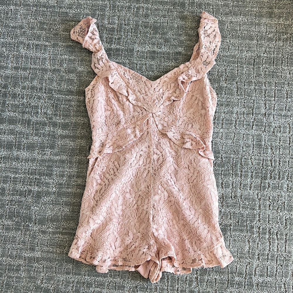 BCBGeneration pink lace romper
